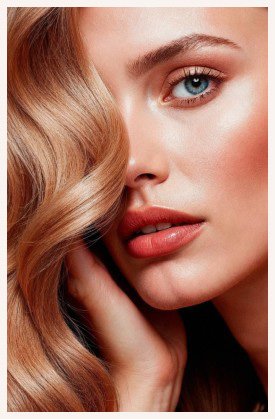 beautiful woman with wavy blonde hair makeup 1 1 2